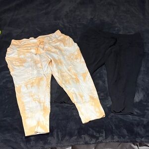Womens’ Tie-Dye and Black Jogger Pants